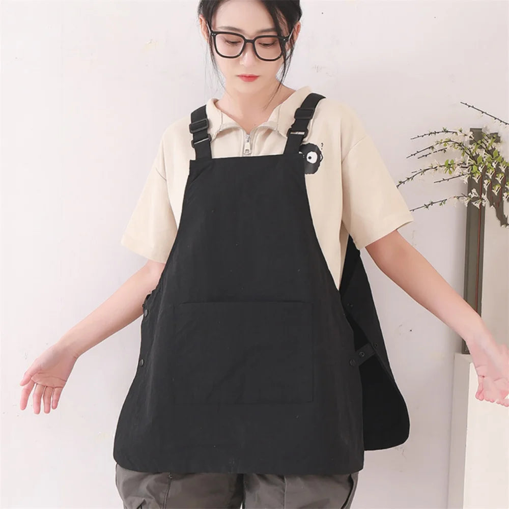 Japanese Waterproof Outdoor Barber, Coffee Shop, Catering Workwear Apron, Unisex Household Kitchen Workwear Oasis Select Black