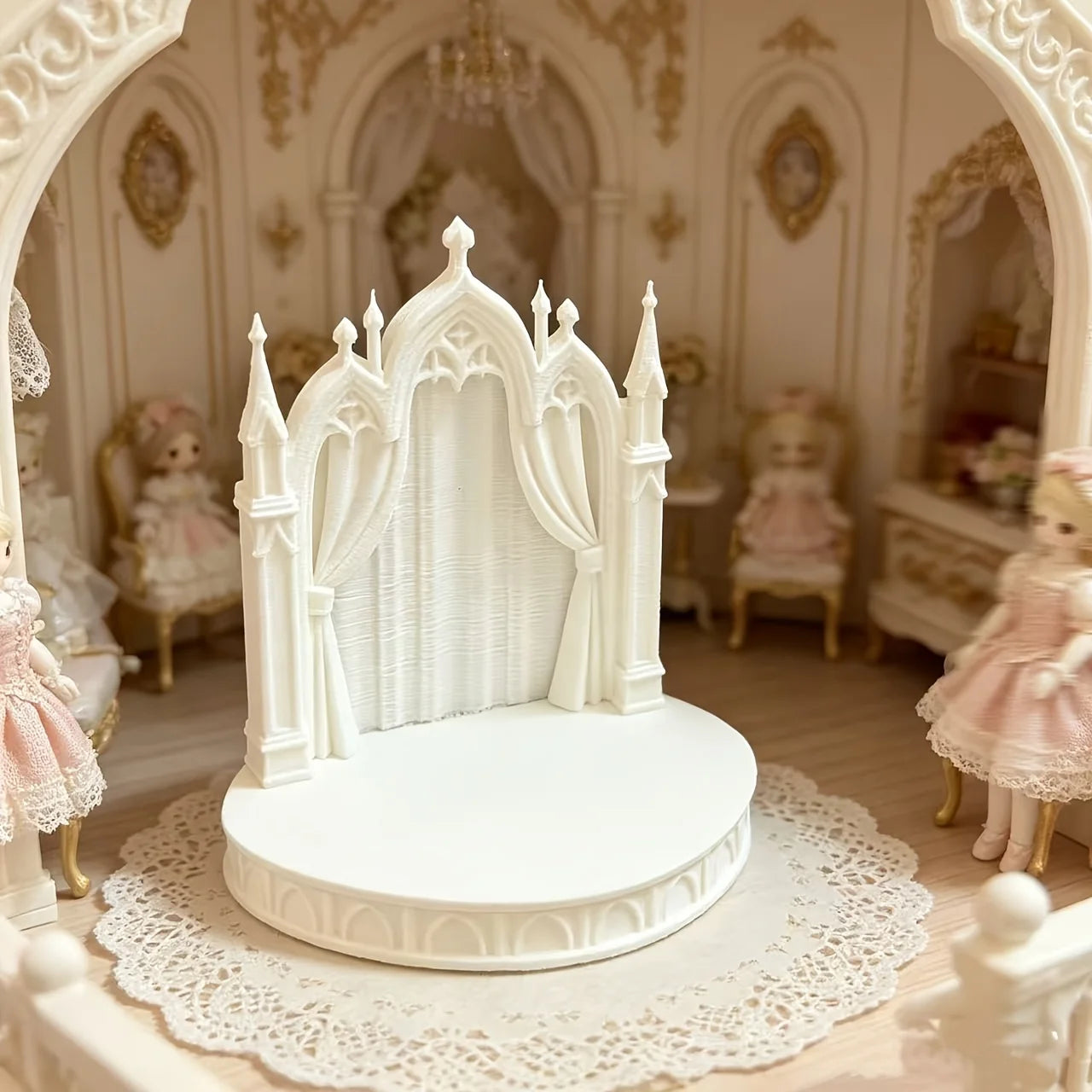 Gothic Castle Diorama Platform DIY Miniature Figures Ornament Doll Photography Fairy Garden Crafts Miniature Wedding Scene Decor Oasis Select