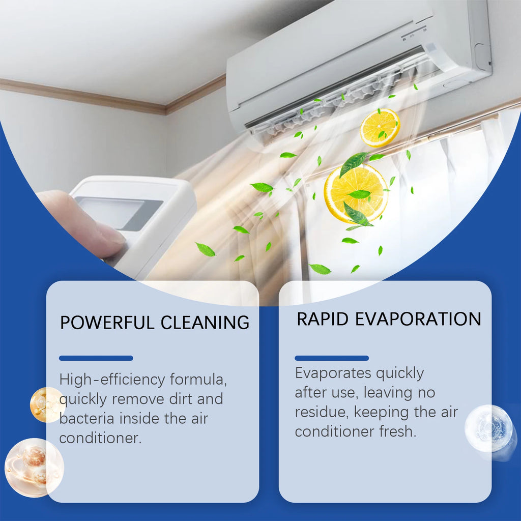 Air Conditioning Cleaner Spray Powerful Cleaning Internal Dust Bacteria Remove Dirt Eliminating Odor Foam Spray Deodorizer 120ml Oasis Select