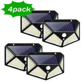 1~12PCS 100 LED Solar Wall Lamp 4 Sides Luminous With Motion Sensor Outdoor Garden Courtyard Waterproof Wall Light Oasis Select 100LED 4pcs 100LED