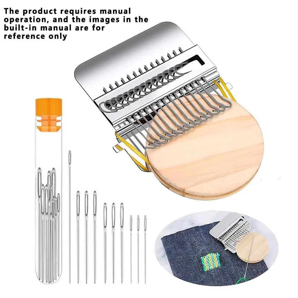 Crochet Mini Knitting Machine Small Loom Machine Tools Easy To Carry Household Knitting Machine For Mending Socks Clothes Fabric Oasis Select 1set
