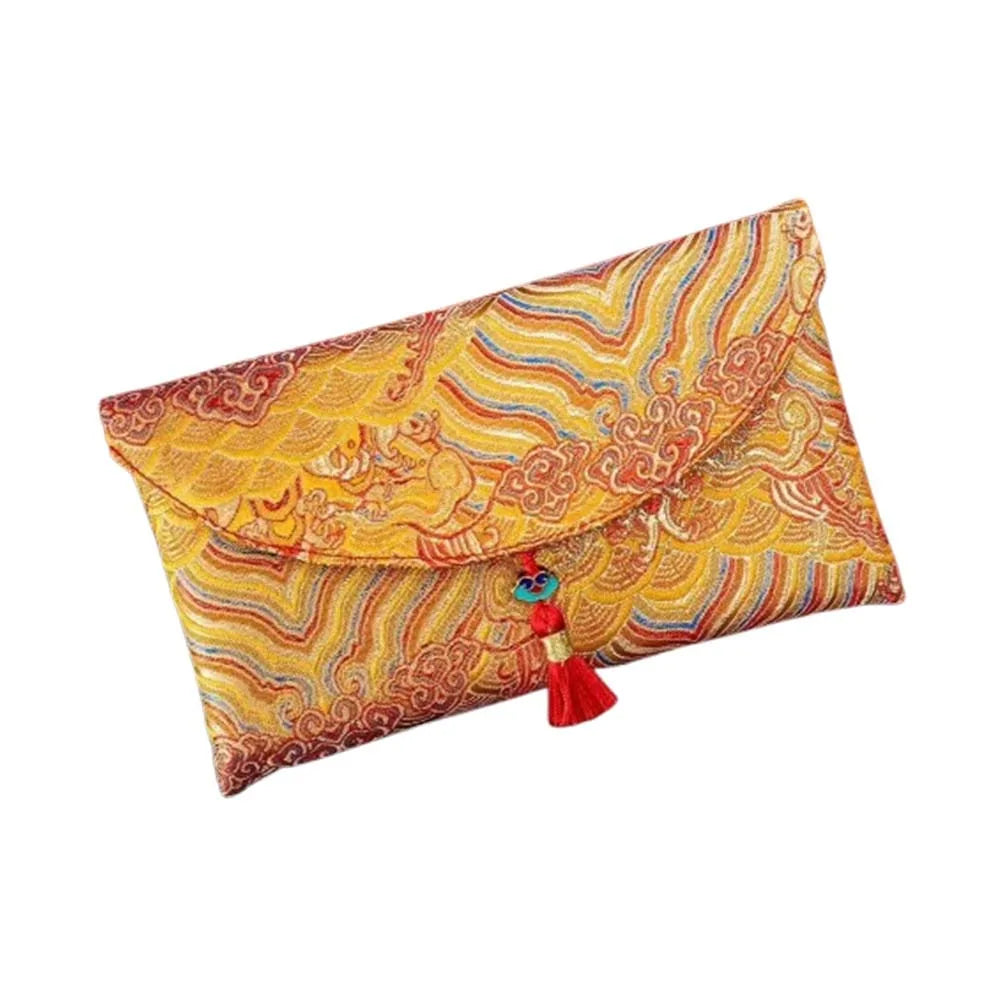 Chinese Style New Year Red Envelope Traditional Embroidery Wedding Money Pocket Cloth with Tassel 2026 Lucky Money Bag Birthday Oasis Select Style 13 18x10.5cm