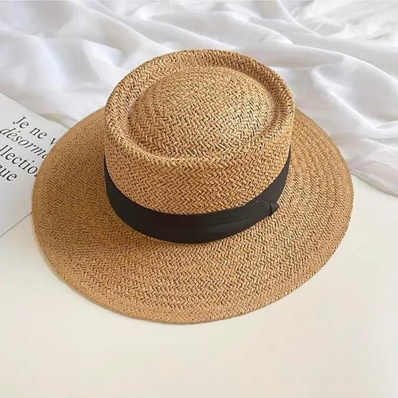 Women's Wide Brim Panama Straw Hat | UV Sun Protection