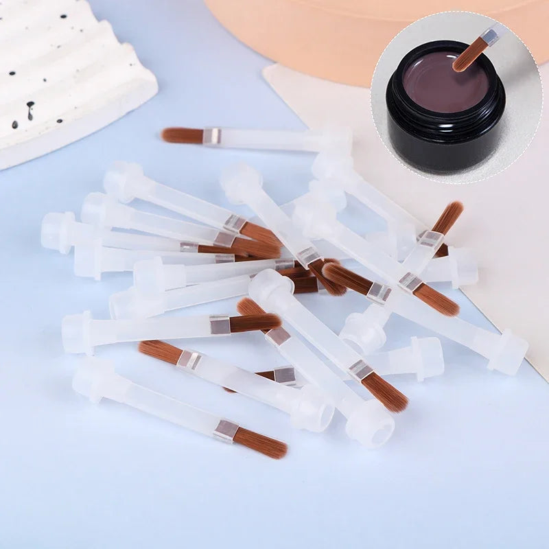 5/10/20Pcs Disposable Nail Polish Brush For 15ml Nail Polish Bottle Replacement Brush Brown Hair Nail Art Brush Applicators Oasis Select