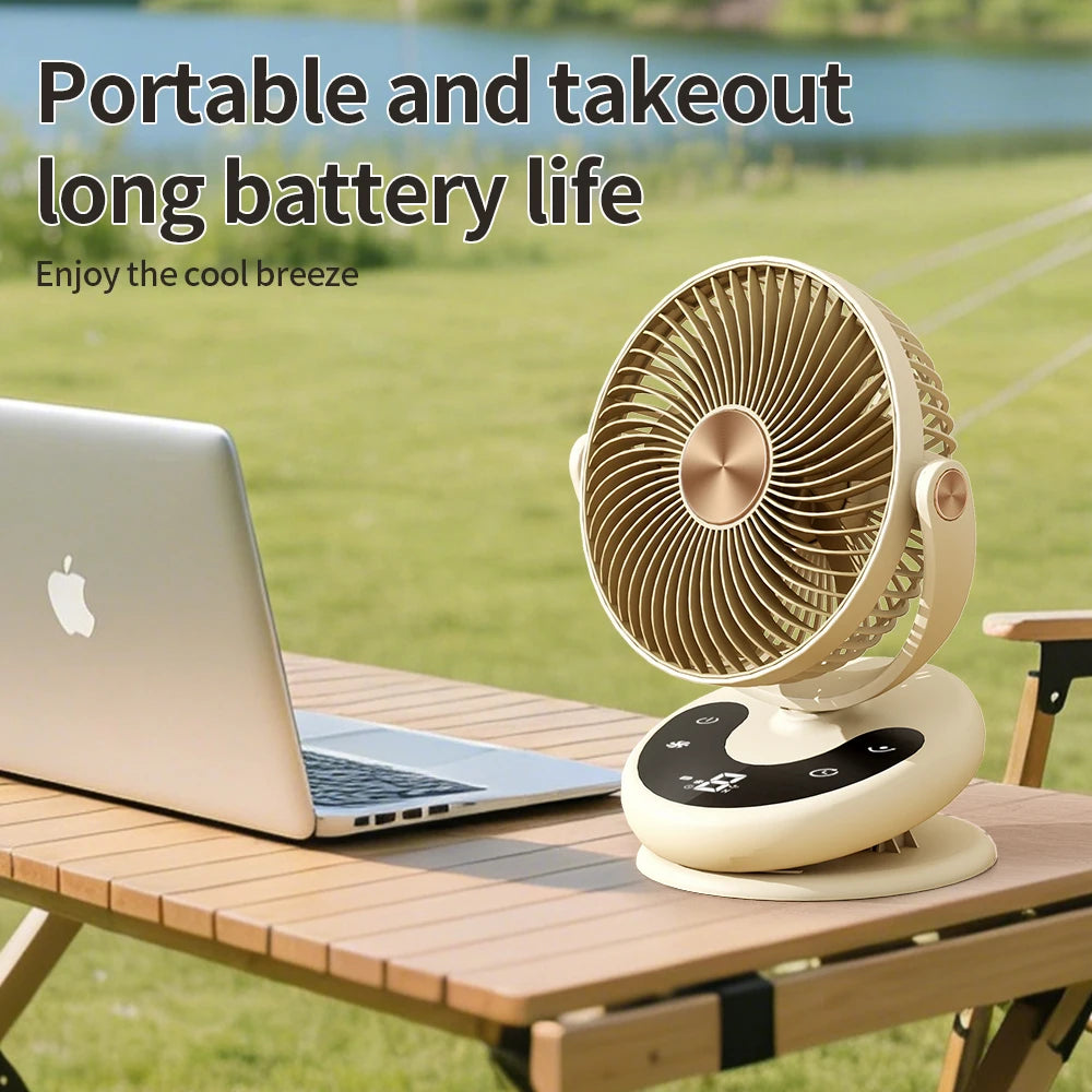 USB Oscillating Desktop Fan – 4-Speed, Timer, Clip & Desk