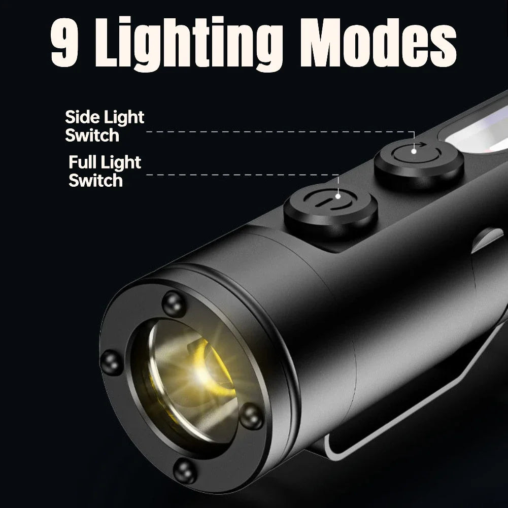 Shunmaii Mini USB-C Rechargeable Flashlight – Hat Clip & Magnet Mini LED Flashlight Oasis Select