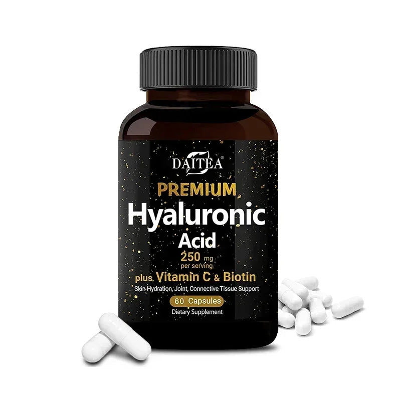 Hyaluronic Acid 250mg + Biotin & Vitamin C – 3-in-1 Capsules Hyaluronic Acid Supplement Oasis Select 60 count-1 bottle