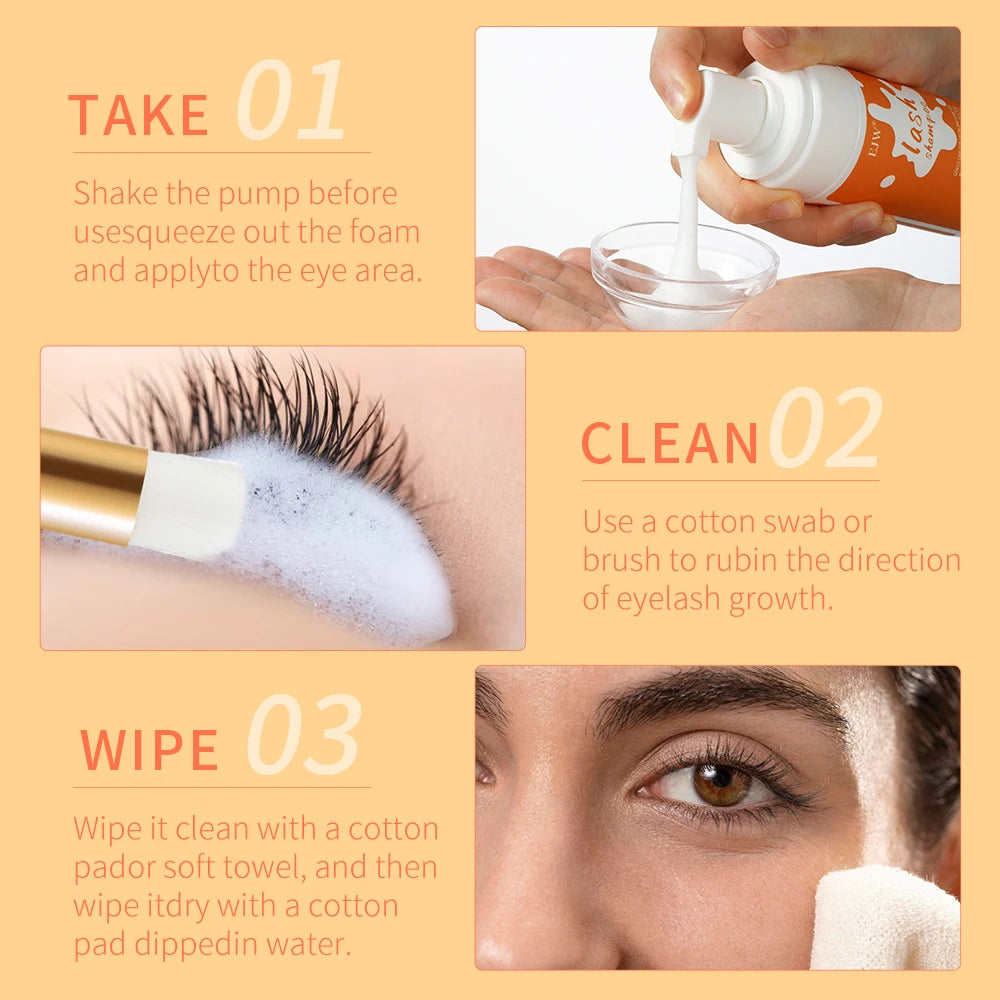 100ML Eyelash Extension Shampoo Foam/Eyelid Foaming Cleanser/Wash for Extensions & Natural Lashes/For Makeup Tools Home Use. Oasis Select