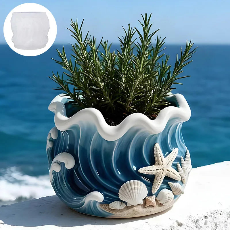 Ocean Wave Silicone Mold – Candle, Resin & Plaster Cup DIY