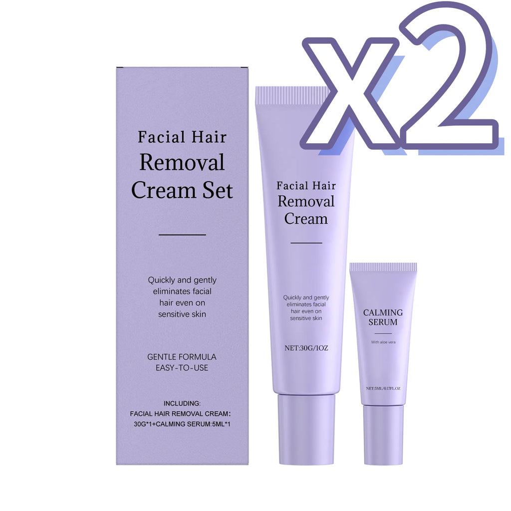 Painless Facial Hair Removal Cream & Calming Serum Kit Hair Removal Kit Oasis Select 1 set Boxed X 2