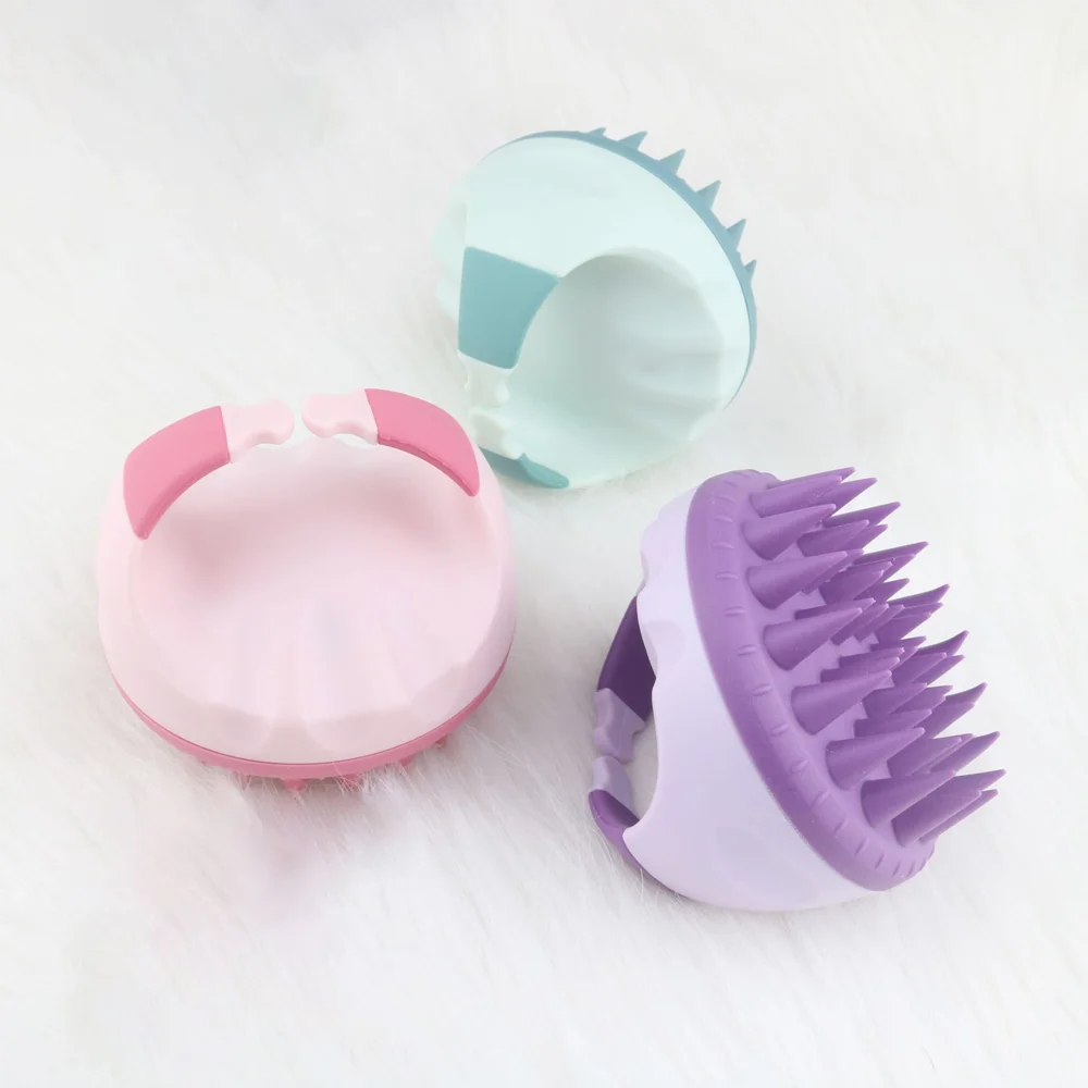 Shampoo Head Scalp Massage Brush Silicone Soft Skin Friendly Hair Washing Massager Comb SPA Massage Brush Beauty Salon Hair Tool Oasis Select