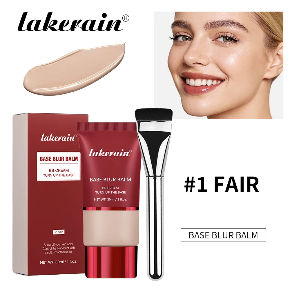 Lakerain Blurring Liquid Foundation & Brush Set | Matte Finish Liquid Foundation Set Oasis Select set1