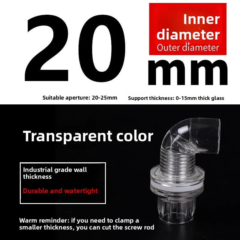 Pipe Fitting Elbow Tee End Cap Transparent Plexiglass Fish Tank Joints Water Accessories Acrylic Connector Oasis Select 20mm B