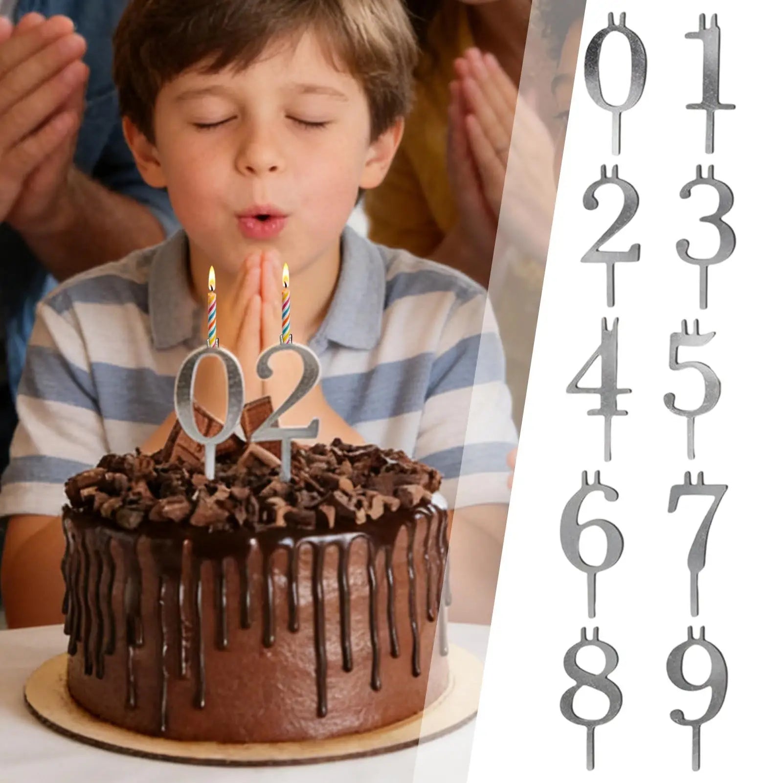 Happy Birthday Number Cake Candles 0-9 Number Candle Cake Topper Birthday Party Wedding Cake Candle Party Supplies Decoration Oasis Select