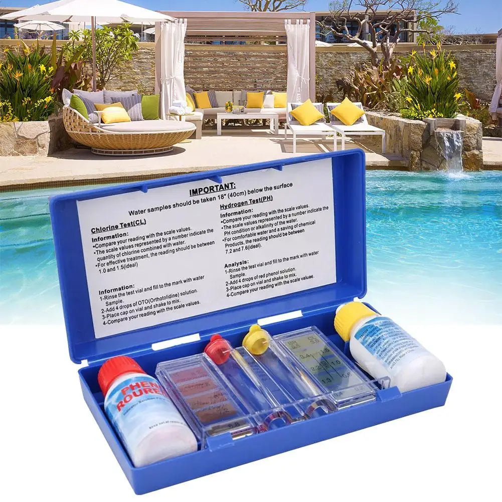 PH Chlorine Water Quality Test Kit Swimming Pool Tester Water Testing Box Home Swimming Pool Inflatable Spa Accessories Oasis Select