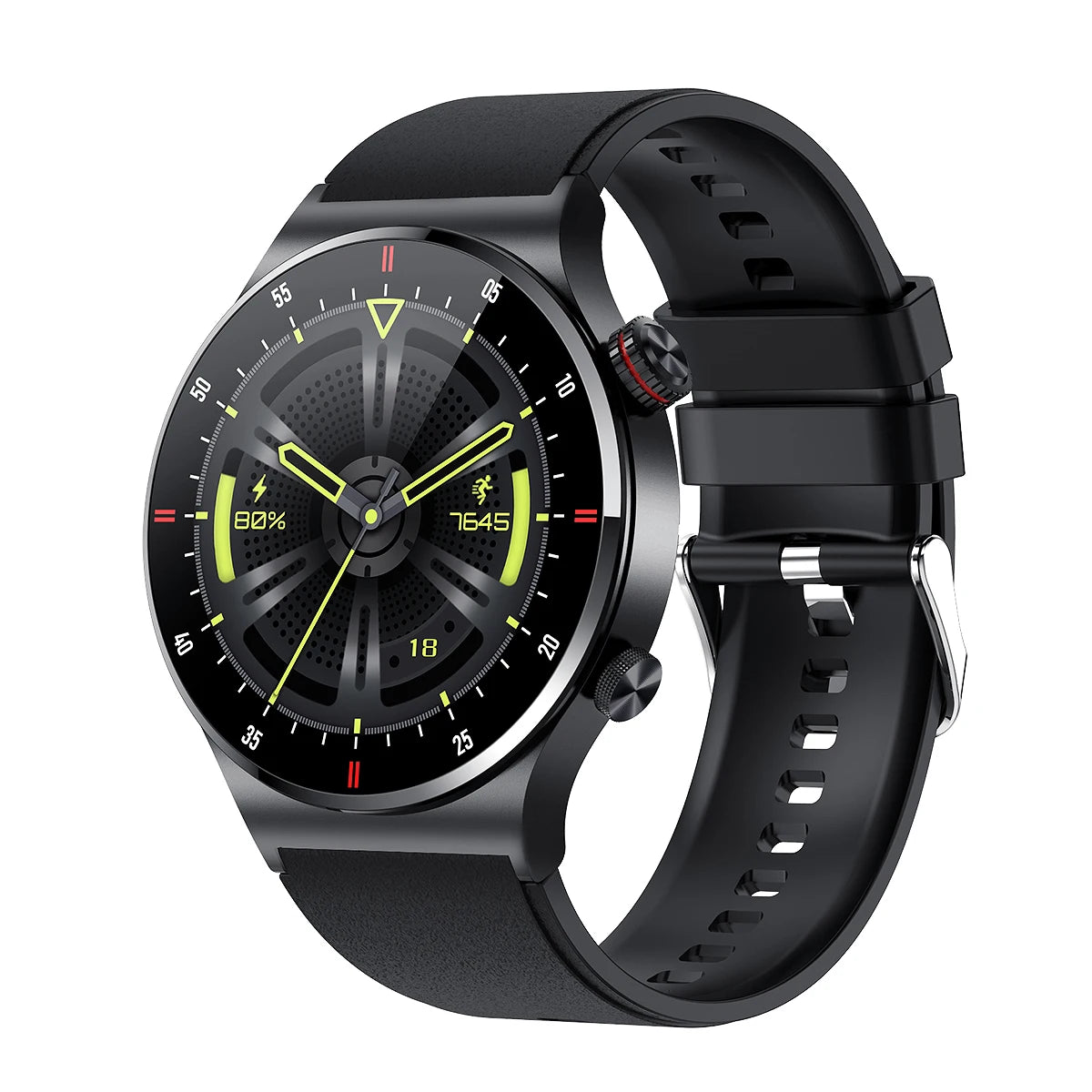 Men Blue Tooth Call Smart Watches NFC Card Key Heart Rate Pressure Health Testing Sports Fitness Tracker Women Smartwatch Music Oasis Select black