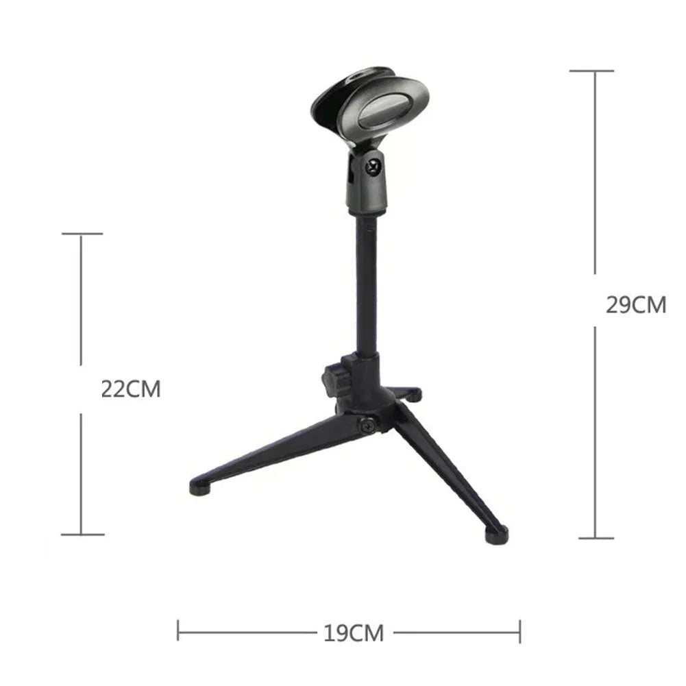 Microphone Stands Desktop Tripods Mini Portable Table Stand Adjustable Mic Stand Mic Clip Holder Bracket Lightweight Brackets Oasis Select