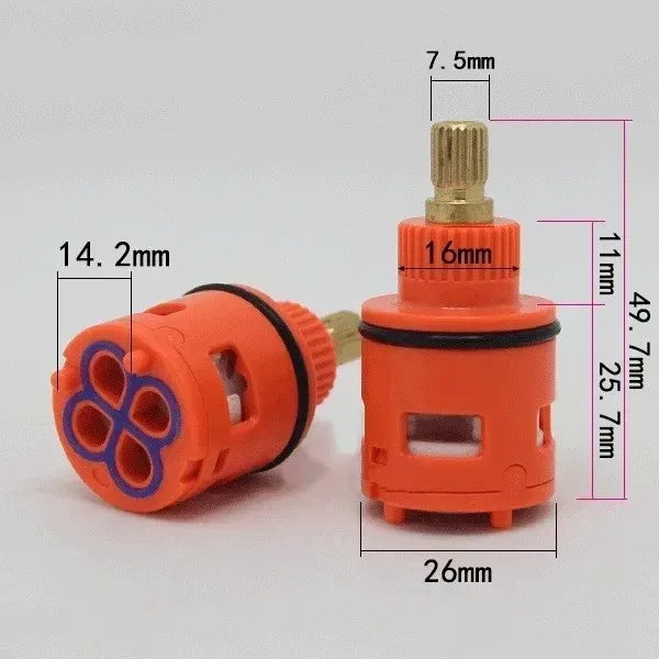 1PC Watersaving Replacement Ceramic Spool Shower Room Faucet Water Mixer Tap Cartridge Replace Valve Kitchen Bathroom Accessory Oasis Select 26mm Dia. 4P