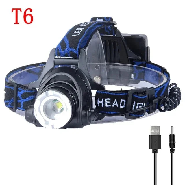 Powerful LED Induction Headlamp USB/DC Rechargeable Headlight Aluminium Alloy Outdoor Fishing Head Lamp High Lumen Head Torch Oasis Select No sensor