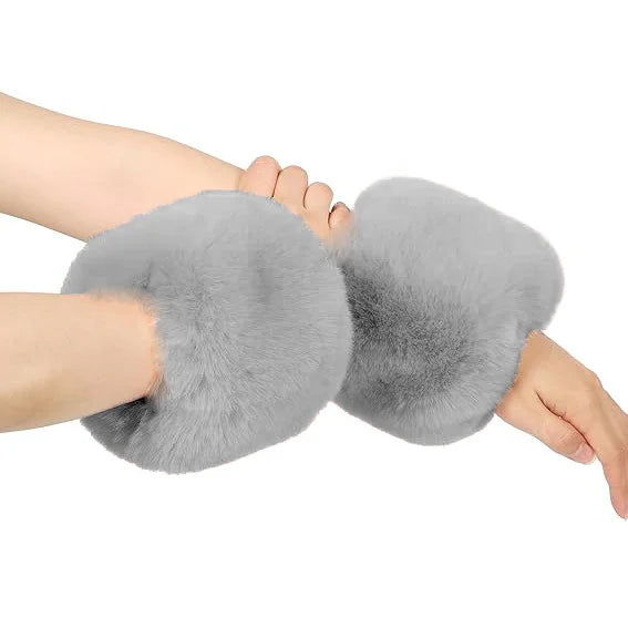 Adult wristband sleeves Christmas sleeves imitation rabbit fur warm sleeves plush gloves versatile fashion warm wrist protection Oasis Select 7