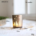 Christmas Decorative Trinkets Candle Cups Christmas Tree Glass Jars Hand-held Candlestick Ornaments Scene Arrangements Oasis Select A champagne color