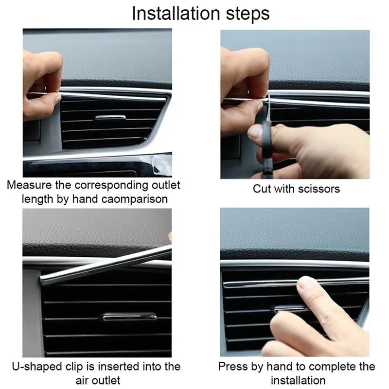 10/20PCS 20cm Car Air Conditioner Outlet Decorative U Shape Moulding Trim Decor Strips Car Door Edge Corner Protector Oasis Select