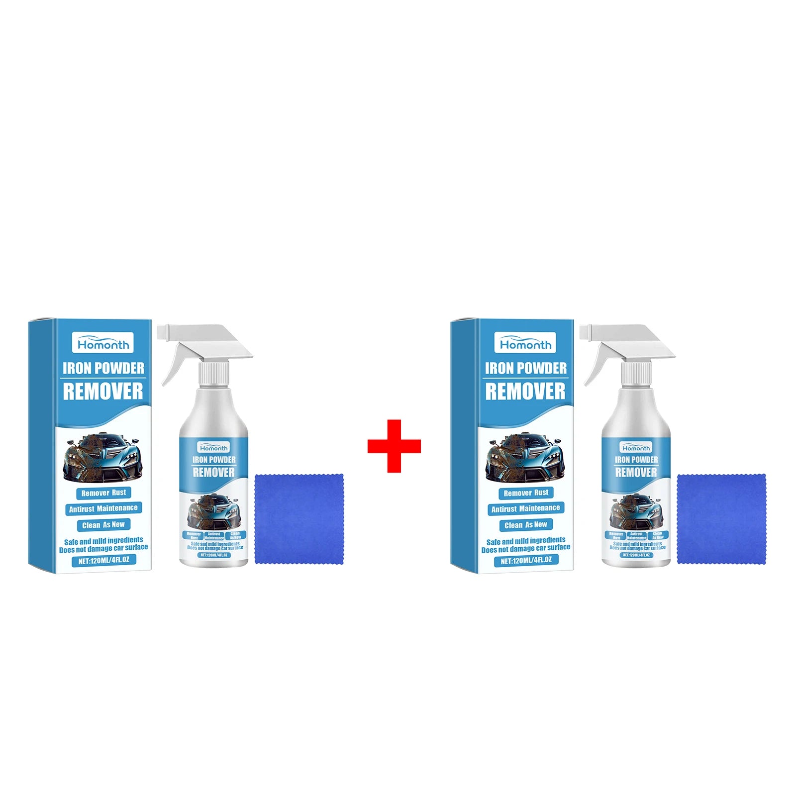 Iron Powder Remover for Car Exhaust Pipe Rust Removal Spray Cleaning Metal Iron Powder Multi-use Car Rust Remover Spray Oasis Select 2 X 120ml boxed