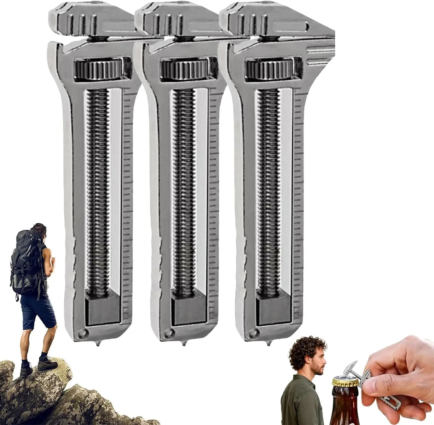 Bottle Opener Compact Titanium Alloy Mini Wrench Pocket Portable Multitool Tools For Outdoor Hiking Camping Outdoor Small Tools Oasis Select 3PCS