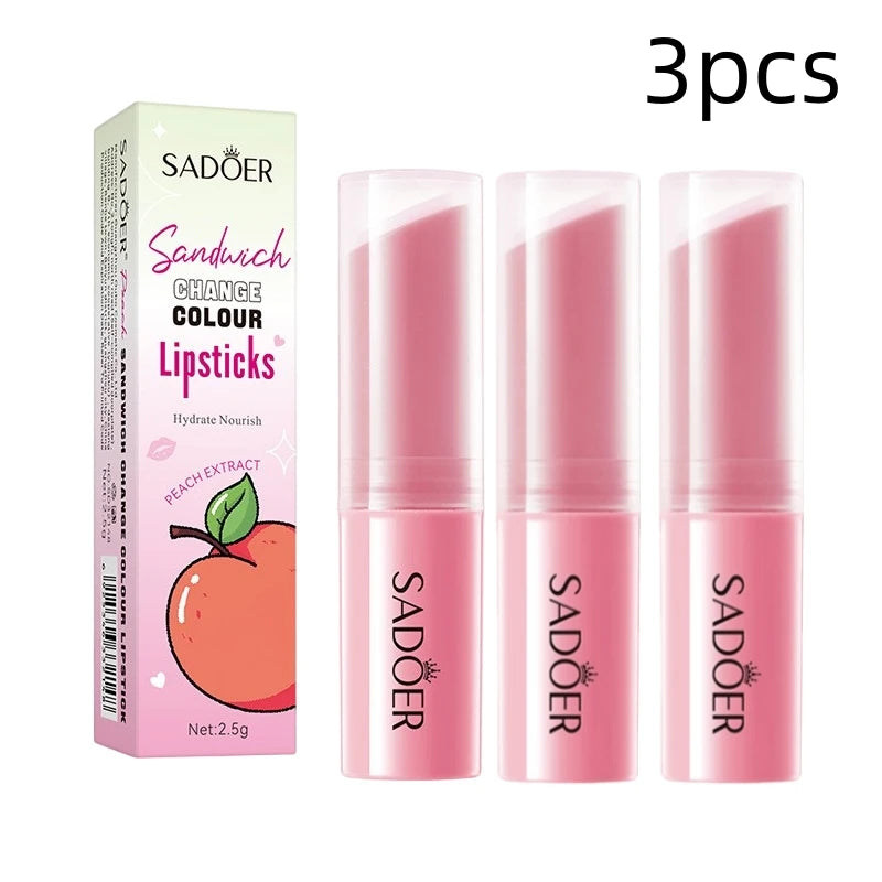 SADOER Peach Color-Changing Lip Balm | 3 & 5 Pack