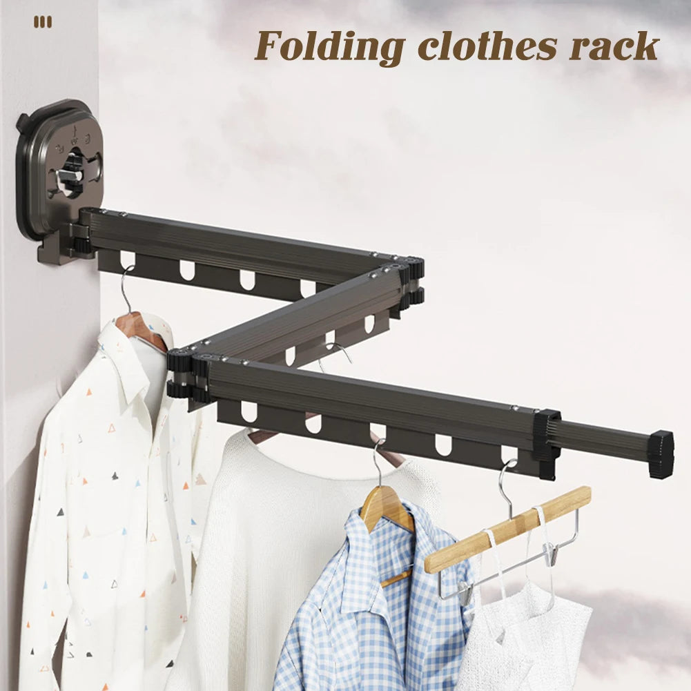 No-Drill Folding Wall-Mount Clothes Drying Rack | Suction Cup