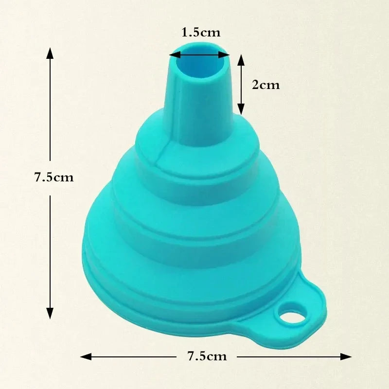 1/2pcs Silicone Folding Funnel Multifunctional Portable Kitchen Retractable Oil Leak Household Liquid Dispenser Kitchen Utensils Oasis Select