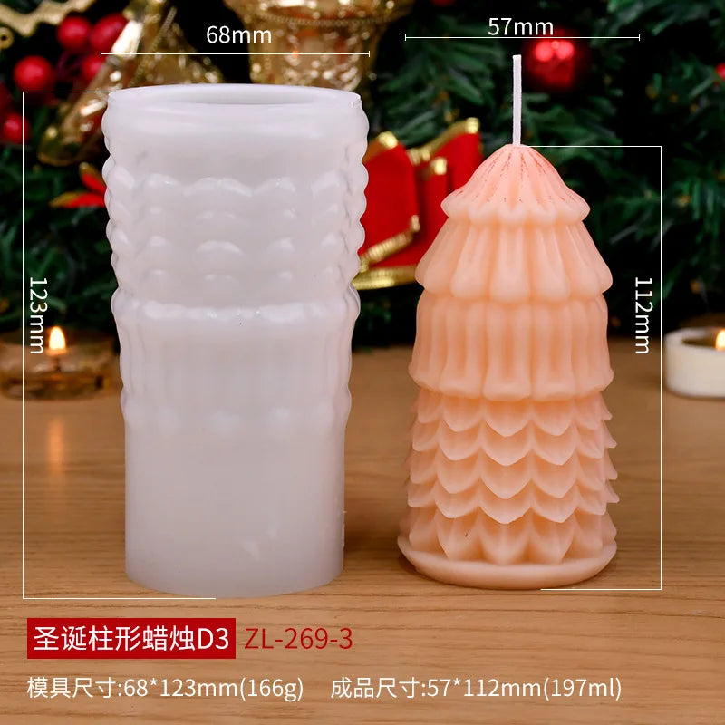 Christmas cylinder aromatherapy candle silicone mold DIY handmade Christmas gift diffuser stone mold Oasis Select D3 ZL-269-3
