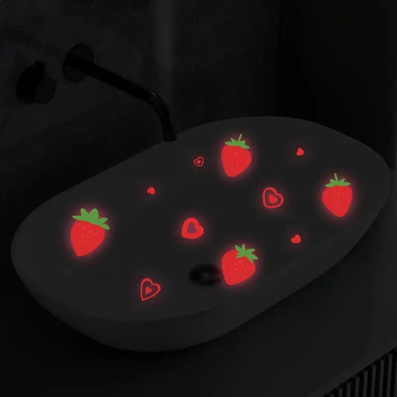 Glow In The Dark Sink Stickers Luminous Glass Stickers Washbasins Stickers Toilet Sticker Self-adhesive Removable Home Decor Oasis Select A1
