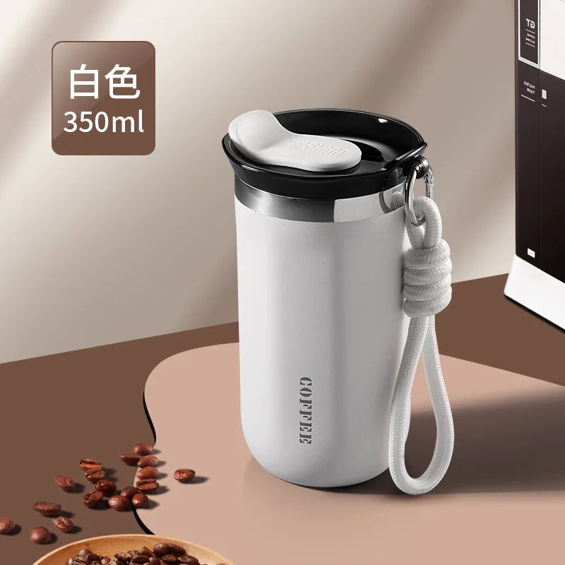 350/500ml Vacuum Insulated Coffee Mug, Double-wall Stainless Steel Travel Tumbler, Office Portable Cold Coffee Cup Gift Cup Oasis Select White-350ml .350 or 500ml