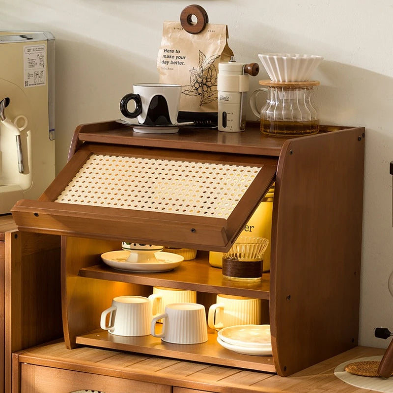 Kitchen dust tea set coffee cup storage cabinet Japanese kitchen desktop sundries cosmetics storage box dust bowl Oasis Select