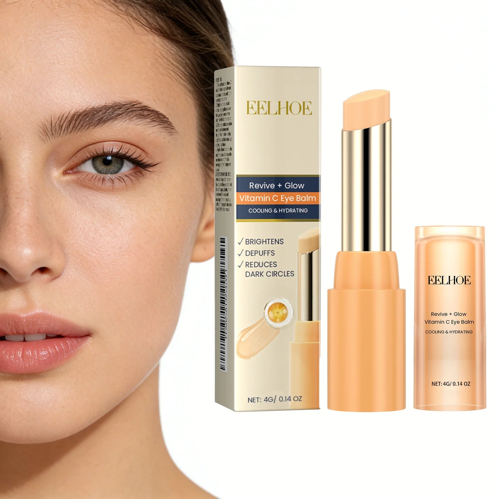 Vitamin C Eye Balm Remove Eye Bags Anti-Puffiness Dark Circles Brightening Eye Cream Deep Moisturizing Nourishing Eye Skincare Oasis Select