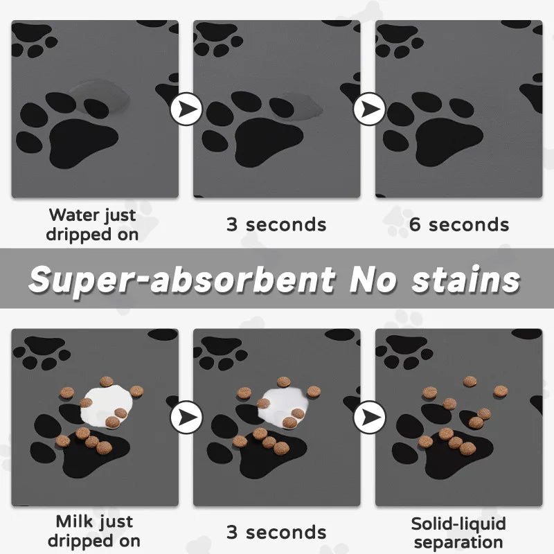Pet Feeding Floor Mat, Water-absorbing, Cooling and Anti-slip Mat, Cat Mat and Dog Mat, Special Wipe and No-wash Pet Mat Oasis Select
