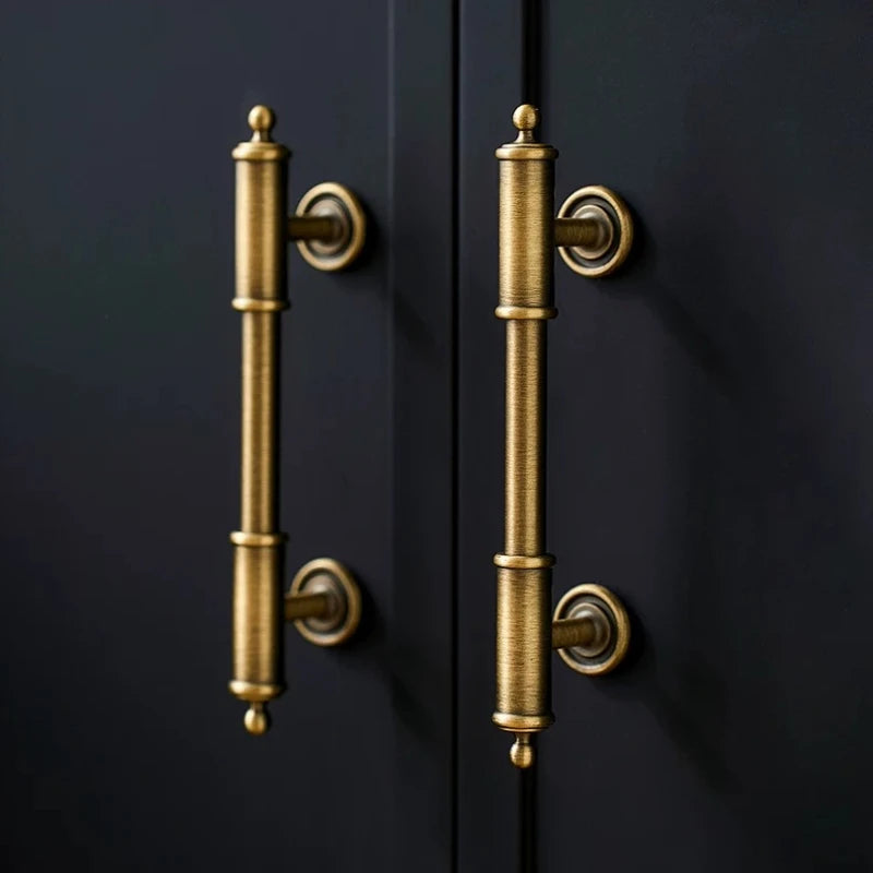 French Antique Bronze Brass Cabinet Wardrobe Door Cabinet Drawer Cabinet Furniture Retro Door Handle Household Handle Oasis Select