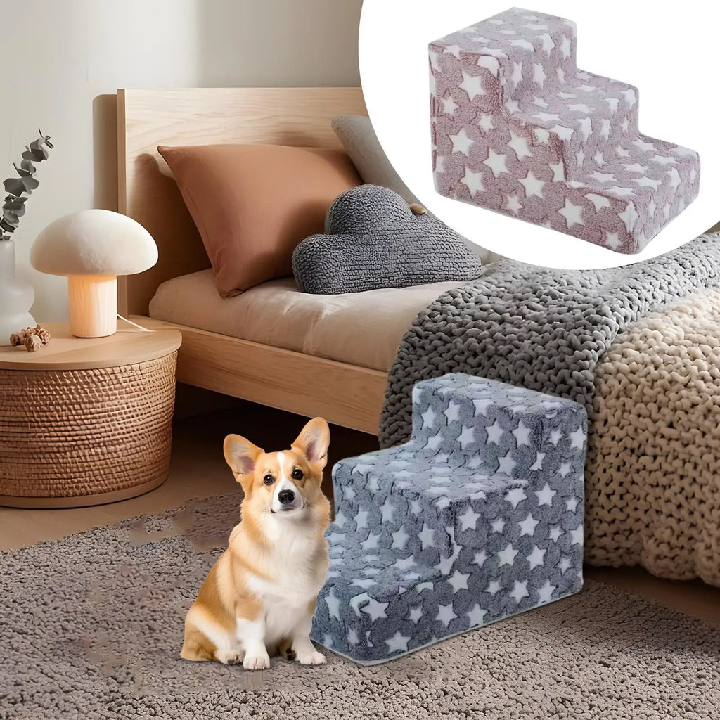 Dog Steps 3 Steps Dog Stairs for Small Cats Climbing Removable Non-Slip Climbing Pet Ramp Washable Cat Ladder for Chair Sofa Oasis Select