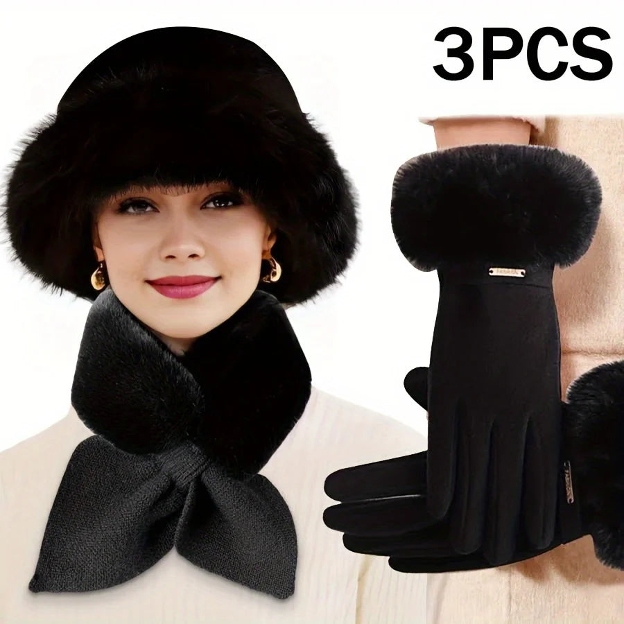 3pcs winter warmth accessory set, It is perfect for cold weather and outdoor activities, ideal Christmas or Valentine's Day gift Oasis Select 3pcs 2