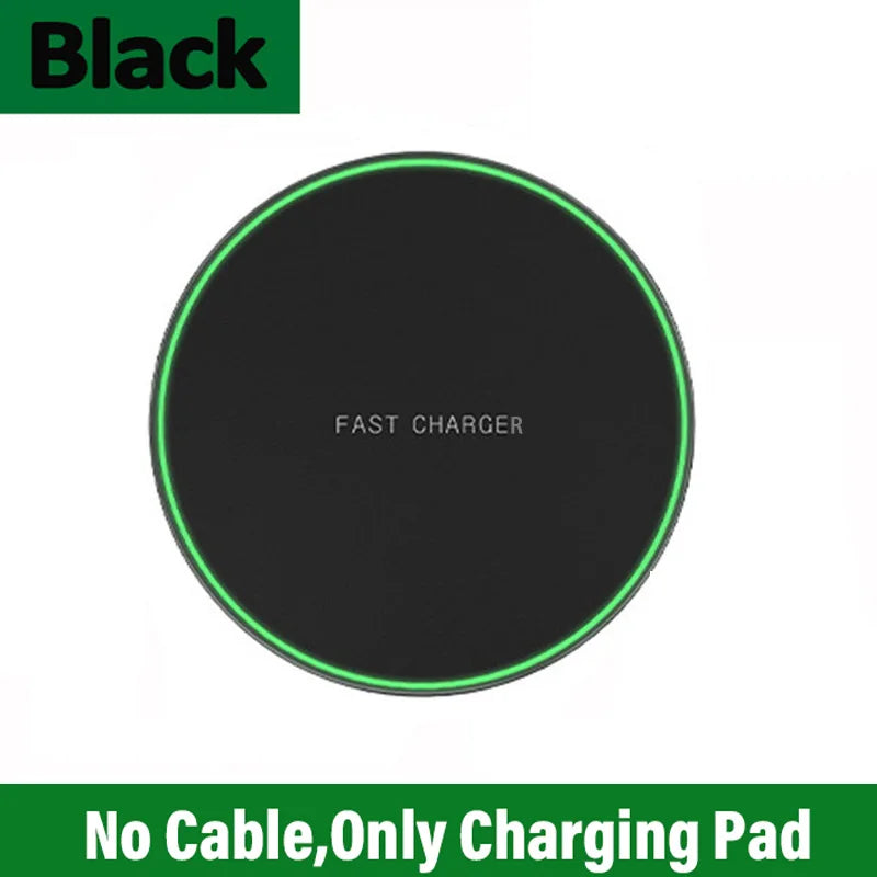 For iPhone 12 13 14 15 16 Pro XS Max 15W Fast Wireless Charging Station For Samsung Xiaomi Huawei Wireless Charger Pad Oasis Select Black NO Cable