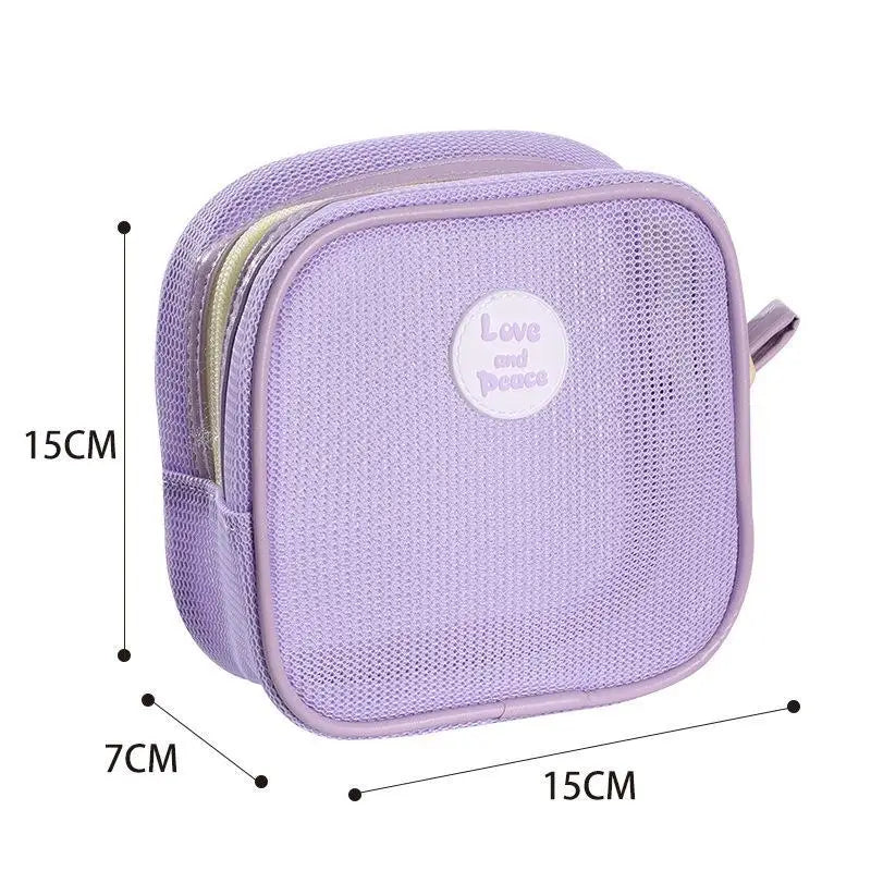 Portable Mesh Cosmetic Bag – Breathable Travel Makeup Pouch Mesh Cosmetic Bag Oasis Select MR-01