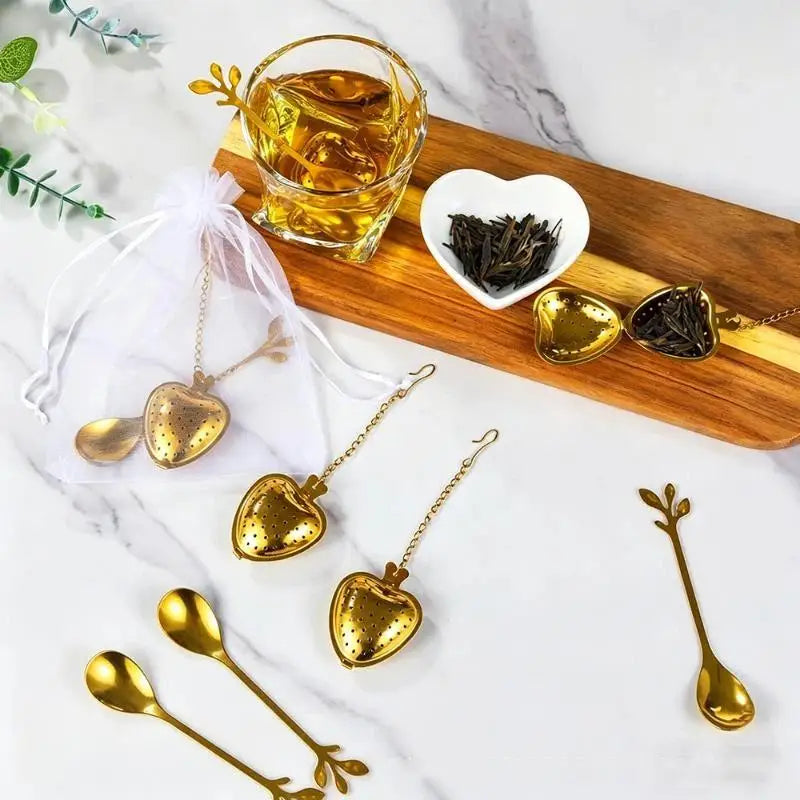 Stainless Steel Fine Mesh Heart Shaped Tea Strainer Reusable Infuser for Tea Lovers Daily Home Drinking Use Oasis Select
