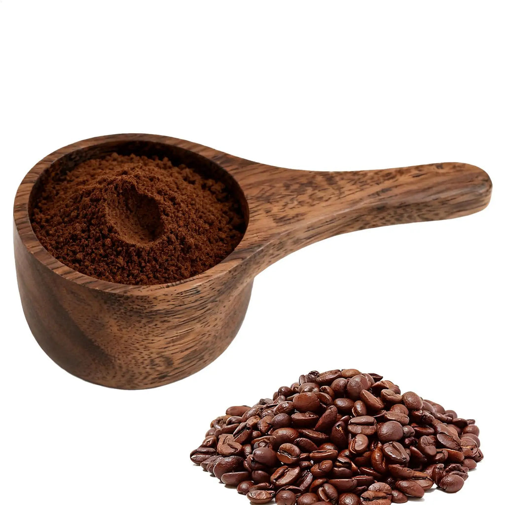 coffee scoop solid wood scoop Reusable Mini Brewing Tool Walnut Wood Coffee Spoon for Sugar Tea Bean Flour Home Kitchen Cafe Oasis Select