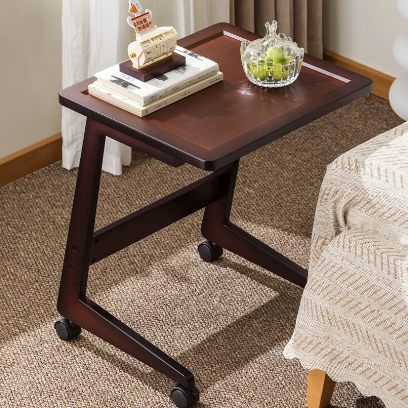 removable table with wheels mini coffee table living room small apartment household square corner table computer bedside table Oasis Select
