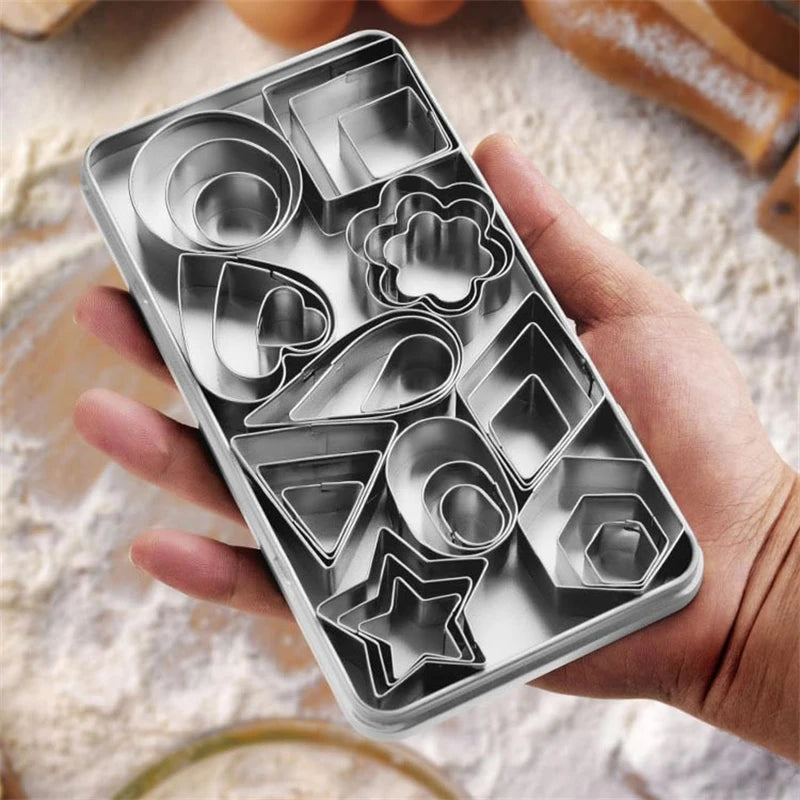 30-Piece Mini Stainless Steel Cookie Cutters Set – 10 Shapes Cookie Cutter Set Oasis Select