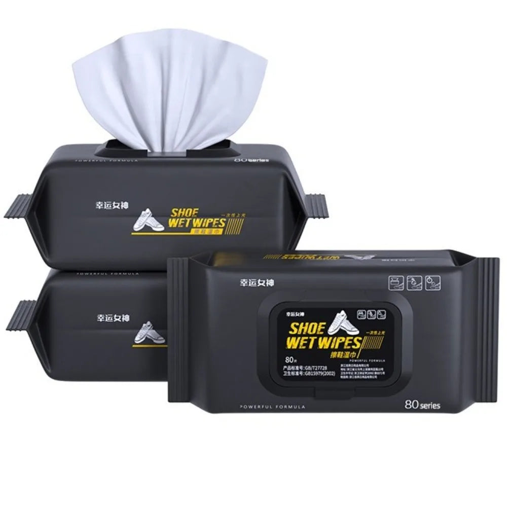 12/30/80PCS/Bag Disposable Shoe Sneaker Wipes Cleaner Detergent Care Wet Quick Wipes White Shoes Wipes Removes Dirt, Stains Oasis Select