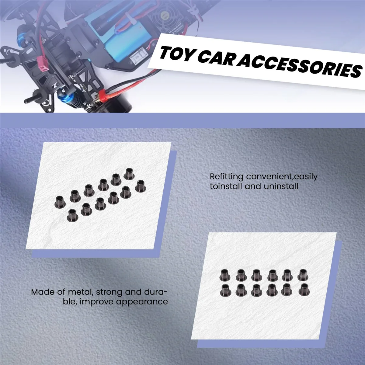 12Pcs 02101 Steering Pivot Bushing C-Hub Bushings Spare Parts Nitro RC Car Parts for 1/10 R/C Model Car Oasis Select