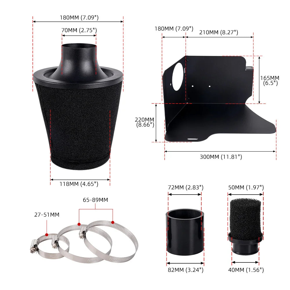 Car modification accessories 76mm air filter mushroom head filter mushroom head 70MM air filter kit Oasis Select