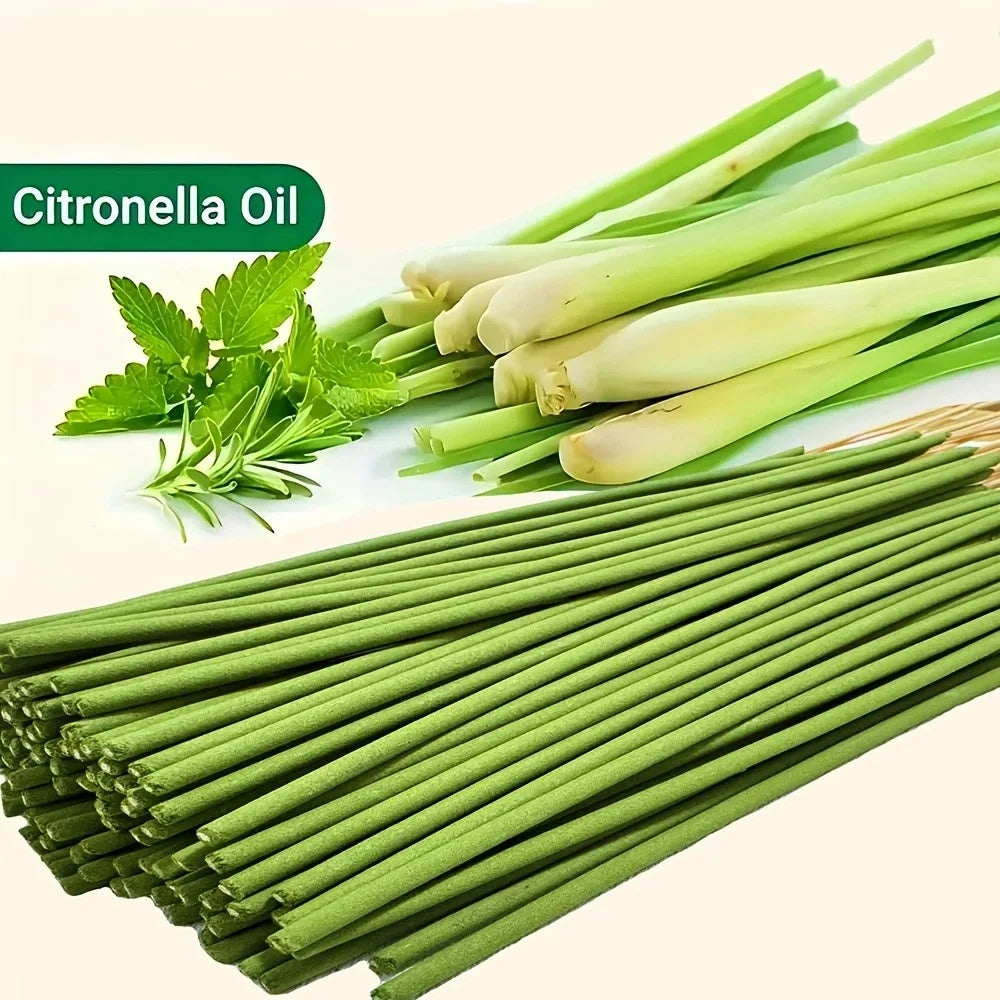45 Min Burn Citronella Incense Sticks Lemongrass Scent Air Purifying for Camping Patio Holiday Decor Halloween Christmas Easter Oasis Select